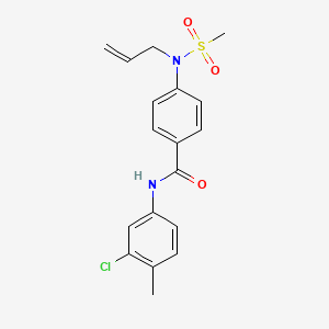 molecular formula C18H19ClN2O3S B4186655 4-[allyl(methylsulfonyl)amino]-N-(3-chloro-4-methylphenyl)benzamide 