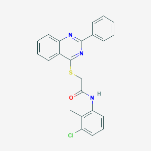 molecular formula C23H18ClN3OS B418666 N-(3-Chloro-2-methyl-phenyl)-2-(2-phenyl-quinazolin-4-ylsulfanyl)-acetamide CAS No. 332914-46-2