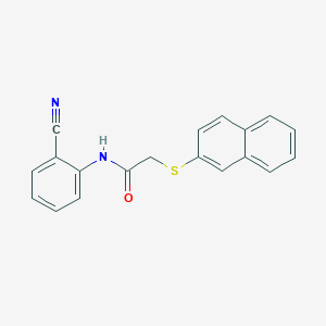 molecular formula C19H14N2OS B4186695 N-(2-cyanophenyl)-2-(2-naphthylthio)acetamide 