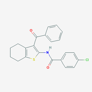 molecular formula C22H18ClNO2S B418670 N-(3-benzoyl-4,5,6,7-tetrahydro-1-benzothien-2-yl)-4-chlorobenzamide 