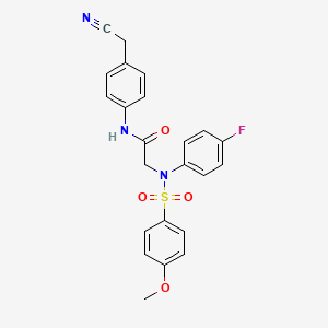 molecular formula C23H20FN3O4S B4186709 N~1~-[4-(cyanomethyl)phenyl]-N~2~-(4-fluorophenyl)-N~2~-[(4-methoxyphenyl)sulfonyl]glycinamide 