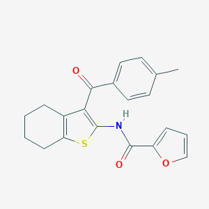 molecular formula C21H19NO3S B418673 N-[3-(4-methylbenzoyl)-4,5,6,7-tetrahydro-1-benzothien-2-yl]-2-furamide 