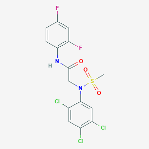 molecular formula C15H11Cl3F2N2O3S B4186732 N~1~-(2,4-difluorophenyl)-N~2~-(methylsulfonyl)-N~2~-(2,4,5-trichlorophenyl)glycinamide 