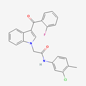 molecular formula C24H18ClFN2O2 B4186734 N-(3-chloro-4-methylphenyl)-2-[3-(2-fluorobenzoyl)-1H-indol-1-yl]acetamide 
