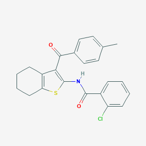 2-chloro-N-[3-(4-methylbenzoyl)-4,5,6,7-tetrahydro-1-benzothien-2-yl]benzamide