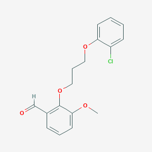 molecular formula C17H17ClO4 B4186763 2-[3-(2-chlorophenoxy)propoxy]-3-methoxybenzaldehyde 