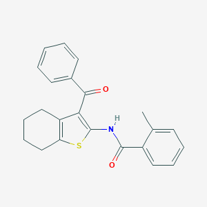 molecular formula C23H21NO2S B418677 N-(3-benzoyl-4,5,6,7-tetrahydro-1-benzothien-2-yl)-2-methylbenzamide 