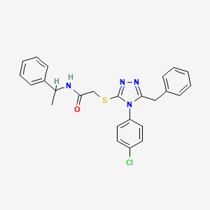 molecular formula C25H23ClN4OS B4186791 2-{[5-benzyl-4-(4-chlorophenyl)-4H-1,2,4-triazol-3-yl]thio}-N-(1-phenylethyl)acetamide 