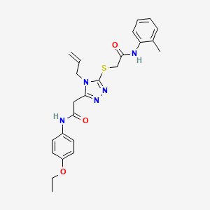 molecular formula C24H27N5O3S B4186817 2-[(4-allyl-5-{2-[(4-ethoxyphenyl)amino]-2-oxoethyl}-4H-1,2,4-triazol-3-yl)thio]-N-(2-methylphenyl)acetamide 