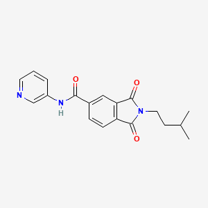 molecular formula C19H19N3O3 B4186827 2-(3-methylbutyl)-1,3-dioxo-N-3-pyridinyl-5-isoindolinecarboxamide 