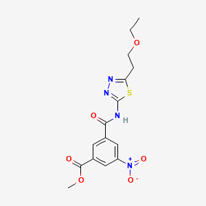 molecular formula C15H16N4O6S B4186836 methyl 3-({[5-(2-ethoxyethyl)-1,3,4-thiadiazol-2-yl]amino}carbonyl)-5-nitrobenzoate 