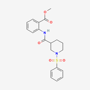 molecular formula C20H22N2O5S B4186838 methyl 2-({[1-(phenylsulfonyl)-3-piperidinyl]carbonyl}amino)benzoate 