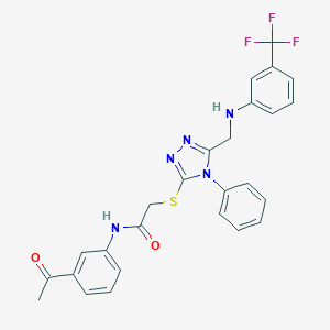 N-(3-acetylphenyl)-2-[(4-phenyl-5-{[3-(trifluoromethyl)anilino]methyl}-4H-1,2,4-triazol-3-yl)sulfanyl]acetamide