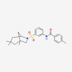 molecular formula C24H30N2O3S B4186857 4-methyl-N-{3-[(1,3,3-trimethyl-6-azabicyclo[3.2.1]oct-6-yl)sulfonyl]phenyl}benzamide 