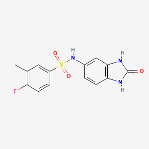 molecular formula C14H12FN3O3S B4186860 4-fluoro-3-methyl-N-(2-oxo-2,3-dihydro-1H-benzimidazol-5-yl)benzenesulfonamide 