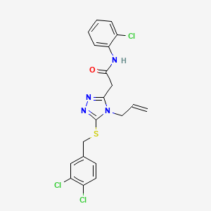 molecular formula C20H17Cl3N4OS B4186869 2-{4-allyl-5-[(3,4-dichlorobenzyl)thio]-4H-1,2,4-triazol-3-yl}-N-(2-chlorophenyl)acetamide 