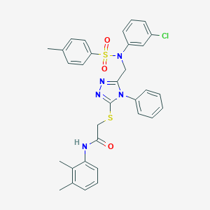 2-{[5-({3-chloro[(4-methylphenyl)sulfonyl]anilino}methyl)-4-phenyl-4H-1,2,4-triazol-3-yl]sulfanyl}-N-(2,3-dimethylphenyl)acetamide