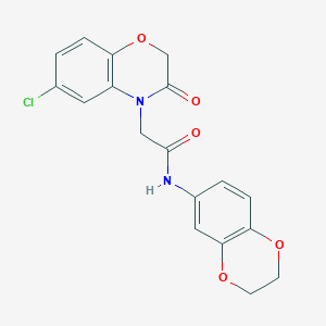 molecular formula C18H15ClN2O5 B4186881 2-(6-chloro-3-oxo-2,3-dihydro-4H-1,4-benzoxazin-4-yl)-N-(2,3-dihydro-1,4-benzodioxin-6-yl)acetamide 