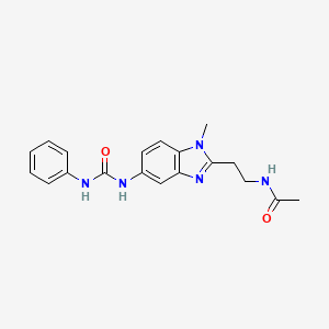 molecular formula C19H21N5O2 B4186888 N-(2-{5-[(anilinocarbonyl)amino]-1-methyl-1H-benzimidazol-2-yl}ethyl)acetamide 