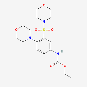 molecular formula C17H25N3O6S B4186890 ethyl [4-(4-morpholinyl)-3-(4-morpholinylsulfonyl)phenyl]carbamate 
