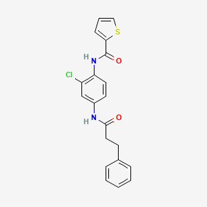 molecular formula C20H17ClN2O2S B4186906 N-{2-chloro-4-[(3-phenylpropanoyl)amino]phenyl}-2-thiophenecarboxamide 