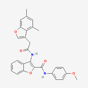 molecular formula C28H24N2O5 B4186909 3-{[(4,6-dimethyl-1-benzofuran-3-yl)acetyl]amino}-N-(4-methoxyphenyl)-1-benzofuran-2-carboxamide 