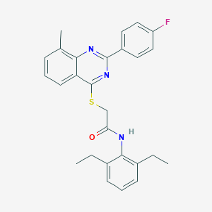 N-(2,6-diethylphenyl)-2-{[2-(4-fluorophenyl)-8-methyl-4-quinazolinyl]sulfanyl}acetamide