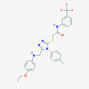 2-{[5-[(4-ethoxyanilino)methyl]-4-(4-methylphenyl)-4H-1,2,4-triazol-3-yl]sulfanyl}-N-[3-(trifluoromethyl)phenyl]acetamide