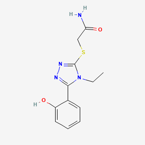 molecular formula C12H14N4O2S B4186930 2-{[4-ethyl-5-(2-hydroxyphenyl)-4H-1,2,4-triazol-3-yl]thio}acetamide 