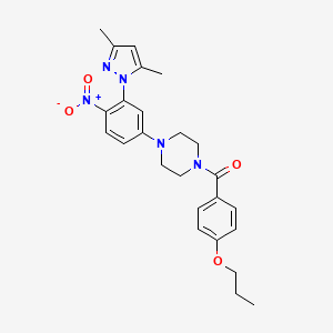 molecular formula C25H29N5O4 B4186937 1-[3-(3,5-dimethyl-1H-pyrazol-1-yl)-4-nitrophenyl]-4-(4-propoxybenzoyl)piperazine 