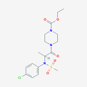 molecular formula C17H24ClN3O5S B4186953 ethyl 4-[N-(4-chlorophenyl)-N-(methylsulfonyl)alanyl]-1-piperazinecarboxylate 