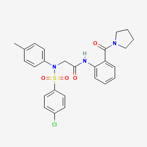 molecular formula C26H26ClN3O4S B4186974 N~2~-[(4-chlorophenyl)sulfonyl]-N~2~-(4-methylphenyl)-N~1~-[2-(1-pyrrolidinylcarbonyl)phenyl]glycinamide 