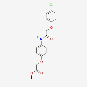 molecular formula C17H16ClNO5 B4186988 methyl (4-{[(4-chlorophenoxy)acetyl]amino}phenoxy)acetate CAS No. 830350-74-8