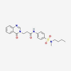 molecular formula C22H26N4O4S B4187016 N-(4-{[butyl(methyl)amino]sulfonyl}phenyl)-3-(4-oxo-3(4H)-quinazolinyl)propanamide 