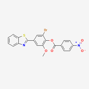 molecular formula C21H13BrN2O5S B4187028 4-(1,3-benzothiazol-2-yl)-2-bromo-6-methoxyphenyl 4-nitrobenzoate 