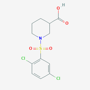 molecular formula C12H13Cl2NO4S B4187034 1-[(2,5-dichlorophenyl)sulfonyl]-3-piperidinecarboxylic acid 