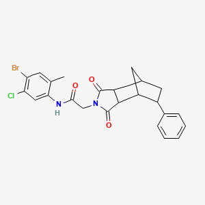 molecular formula C24H22BrClN2O3 B4187047 N-(4-bromo-5-chloro-2-methylphenyl)-2-(3,5-dioxo-8-phenyl-4-azatricyclo[5.2.1.0~2,6~]dec-4-yl)acetamide 