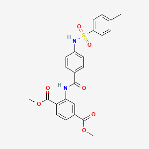 molecular formula C24H22N2O7S B4187051 dimethyl 2-[(4-{[(4-methylphenyl)sulfonyl]amino}benzoyl)amino]terephthalate 