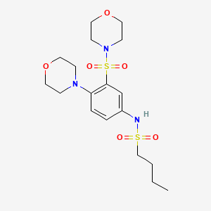 molecular formula C18H29N3O6S2 B4187055 N-[4-(4-morpholinyl)-3-(4-morpholinylsulfonyl)phenyl]-1-butanesulfonamide 