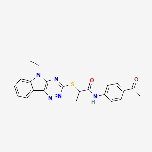 molecular formula C23H23N5O2S B4187058 N-(4-acetylphenyl)-2-[(5-propyl-5H-[1,2,4]triazino[5,6-b]indol-3-yl)thio]propanamide 