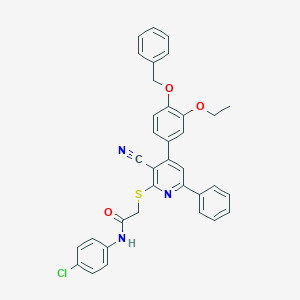 2-({4-[4-(benzyloxy)-3-ethoxyphenyl]-3-cyano-6-phenyl-2-pyridinyl}sulfanyl)-N-(4-chlorophenyl)acetamide