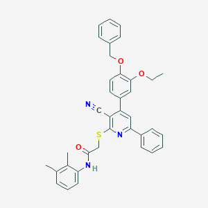 2-({4-[4-(benzyloxy)-3-ethoxyphenyl]-3-cyano-6-phenyl-2-pyridinyl}sulfanyl)-N-(2,3-dimethylphenyl)acetamide