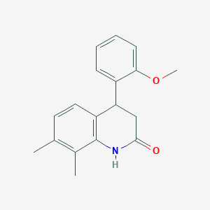 molecular formula C18H19NO2 B4187100 4-(2-methoxyphenyl)-7,8-dimethyl-3,4-dihydro-2(1H)-quinolinone 