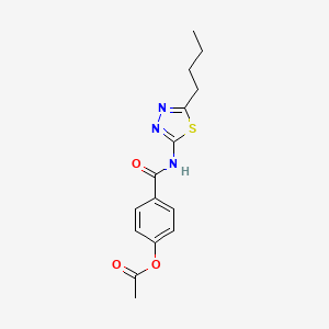 molecular formula C15H17N3O3S B4187122 4-{[(5-butyl-1,3,4-thiadiazol-2-yl)amino]carbonyl}phenyl acetate 