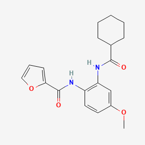 molecular formula C19H22N2O4 B4187130 N-{2-[(cyclohexylcarbonyl)amino]-4-methoxyphenyl}-2-furamide 