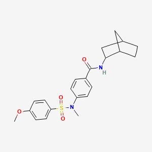 molecular formula C22H26N2O4S B4187141 N-bicyclo[2.2.1]hept-2-yl-4-[[(4-methoxyphenyl)sulfonyl](methyl)amino]benzamide 