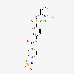 molecular formula C20H17Cl2N3O5S2 B4187154 N-(4-{[(2,3-dichlorophenyl)amino]sulfonyl}phenyl)-4-[(methylsulfonyl)amino]benzamide 