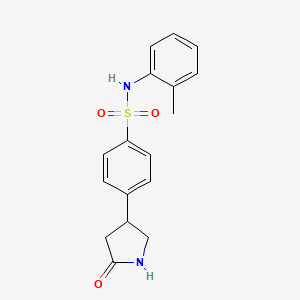 molecular formula C17H18N2O3S B4187157 N-(2-methylphenyl)-4-(5-oxo-3-pyrrolidinyl)benzenesulfonamide 
