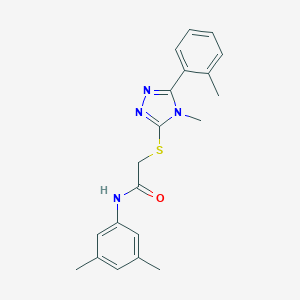molecular formula C20H22N4OS B418717 N-(3,5-dimethylphenyl)-2-{[4-methyl-5-(2-methylphenyl)-4H-1,2,4-triazol-3-yl]sulfanyl}acetamide 