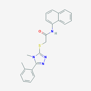 2-{[4-methyl-5-(2-methylphenyl)-4H-1,2,4-triazol-3-yl]sulfanyl}-N-(1-naphthyl)acetamide